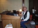 Dee Berryhill at the sound booth.