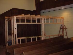 The new “Quiet Room” is coming along nicely.  This is day two.