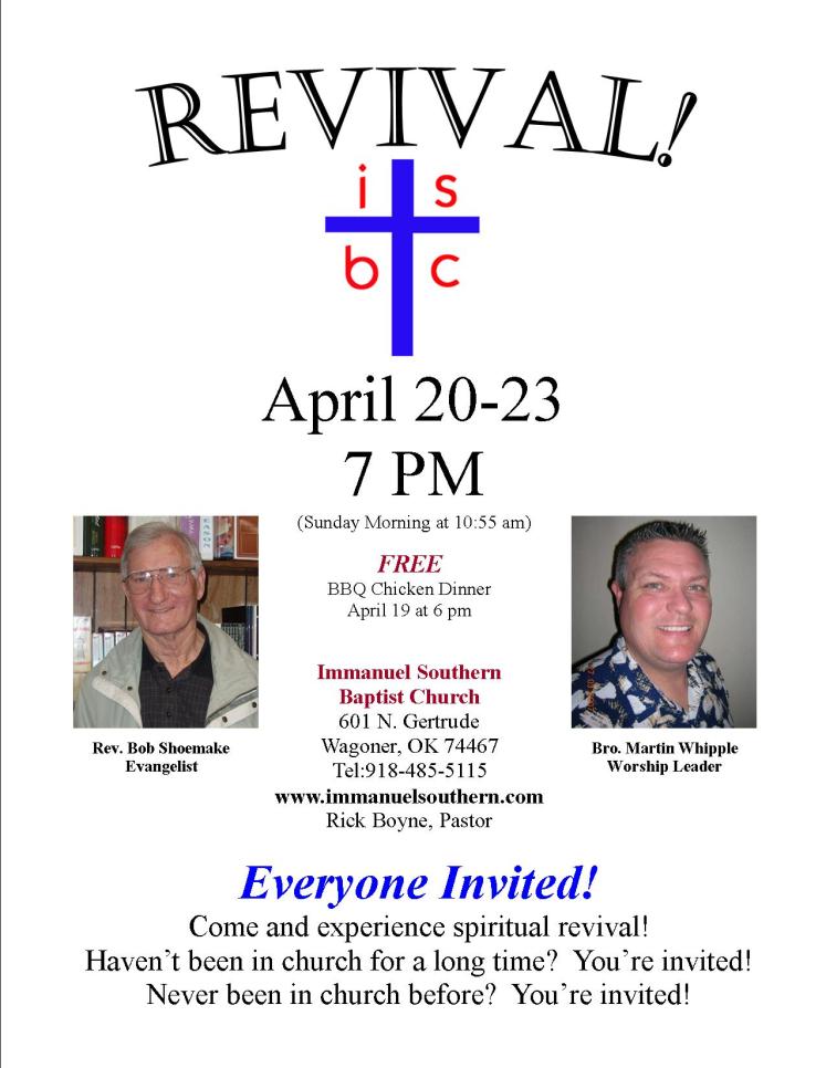 Revival at Immanuel Southern, April 20-23, 2008